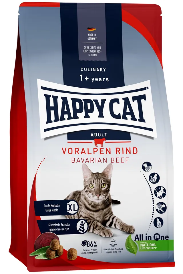 Happy Cat Culinary Adult Voralpen Rind Trockenfutter 4 kg glutenfrei