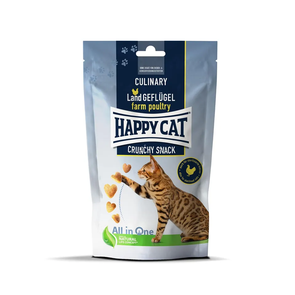 Happy Cat Culinary Crunchy Snack Land-Geflügel Leckerli 70 g Huhn
