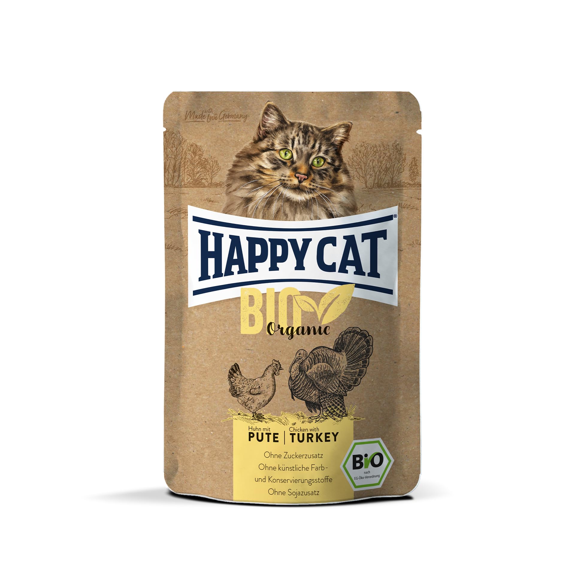 Happy Cat Bio Organic Nassfutter Huhn Pute 85 g
