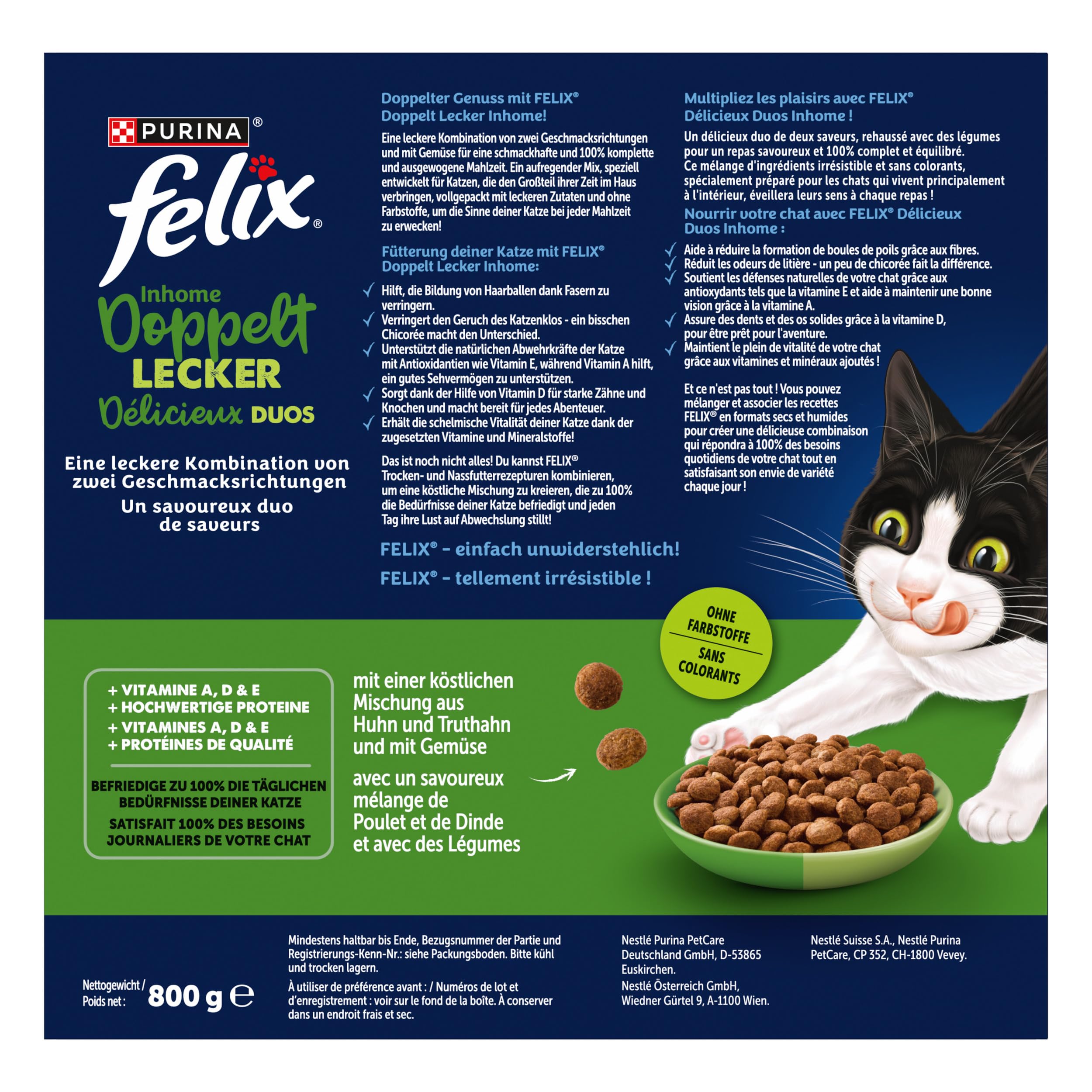 Felix Doppelt Lecker Inhome Huhn Trockenfutter 5x800 g