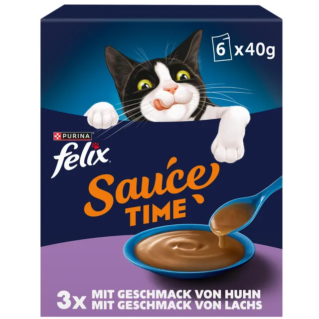 Felix Sauce Time Huhn Lachs Katzensnack 24x40g cremig