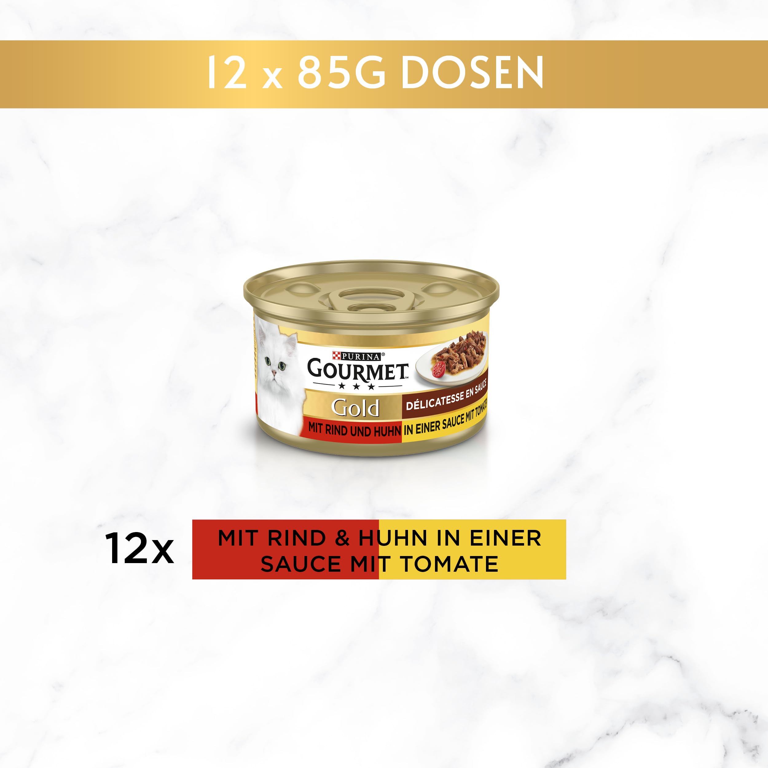 GOURMET Perle Sauce Nassfutter Rind Huhn 12x85g Tomate