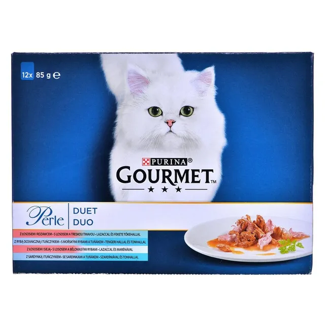 GOURMET Perle Ocean Flakes Lachs Thunfisch Nassfutter 12x85g