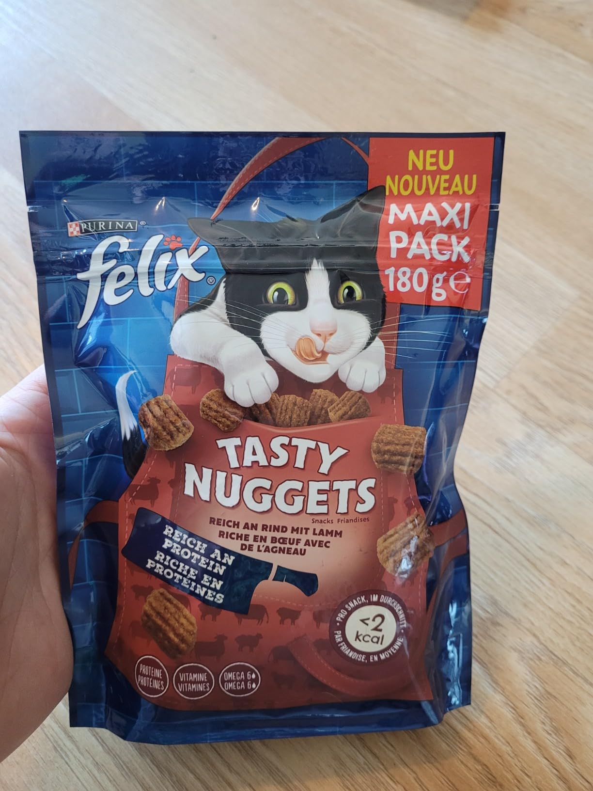Felix Tasty Nuggets Rind Lamm Leckerli 6x180g für Katzen