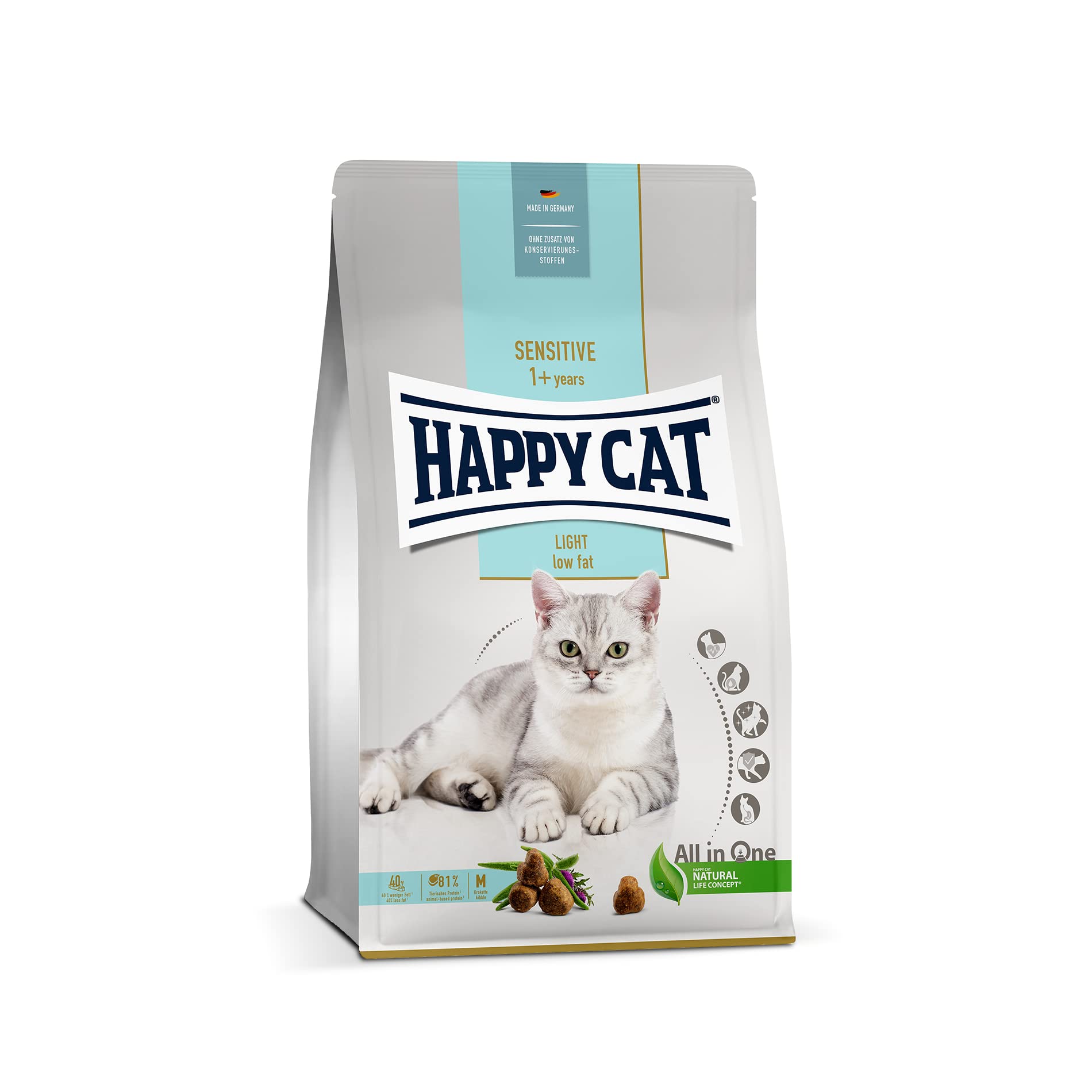 Happy Cat Care Haut & Fell Trockenfutter 4 kg Huhn