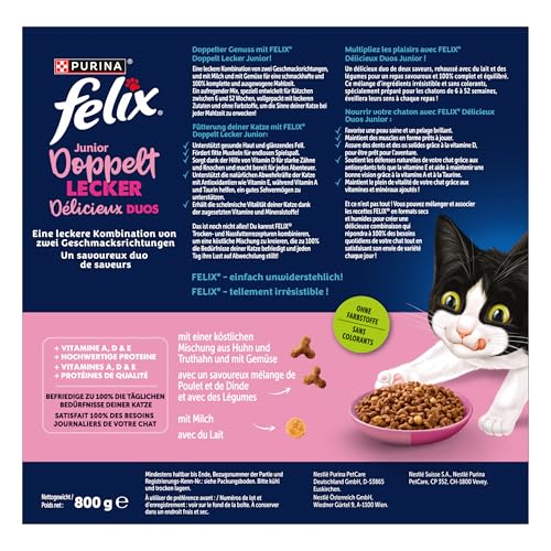 Felix Doppelt Lecker Junior Trockenfutter Huhn 5x800g