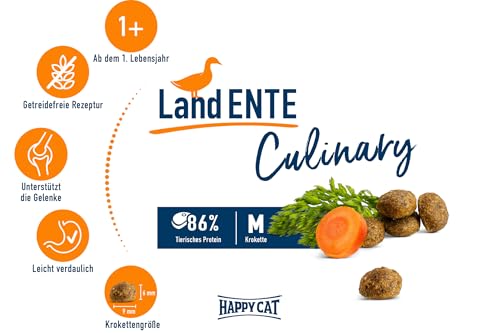 Happy Cat Culinary Adult Land Ente Trockenfutter 4kg getreidefrei