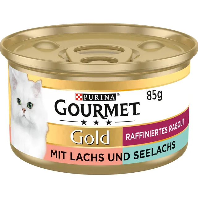 GOURMET Perle Duetto Lachs & Seelachs Nassfutter 12x85g mit Sauce