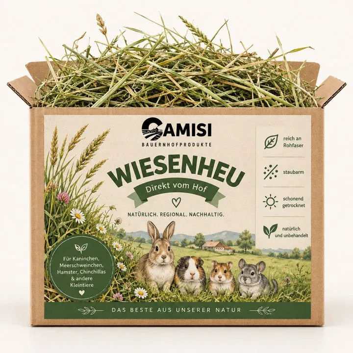 CAMISI Kleintierfutter Heu aus Ostfriesland Wiesenheu 4 kg staubarm