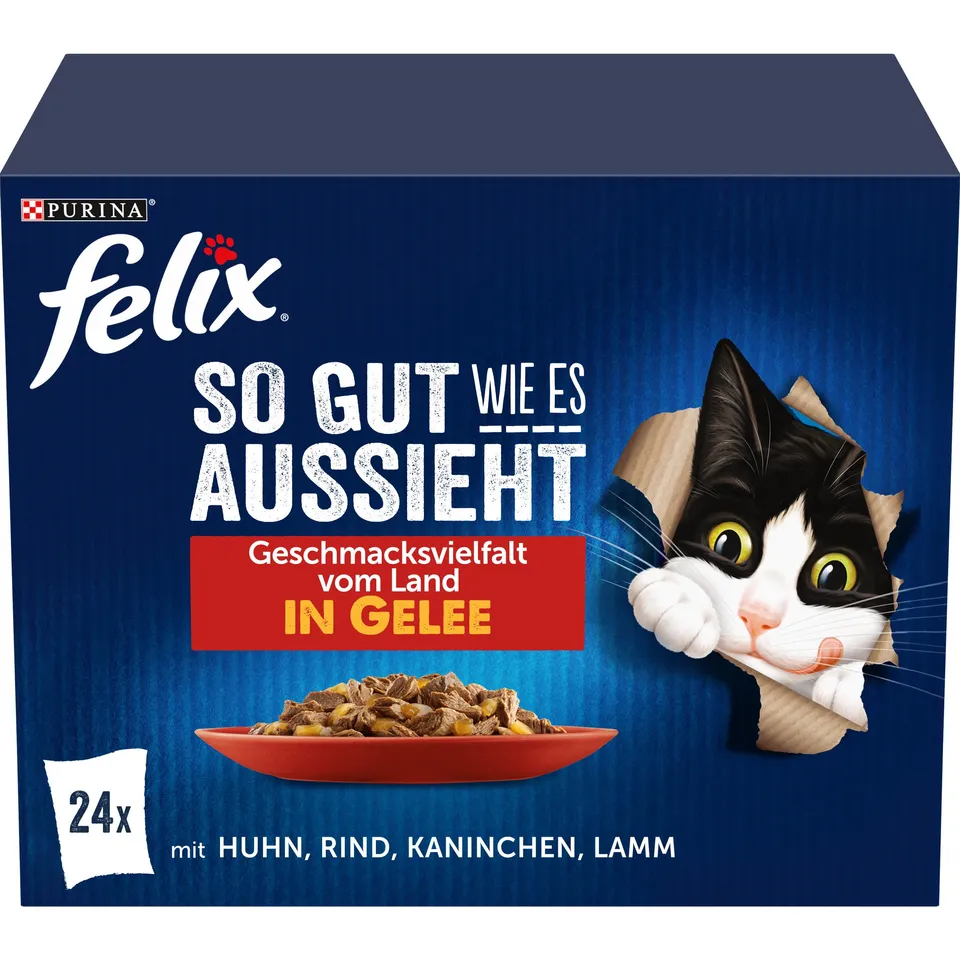 FELIX So gut wie es aussieht Nassfutter vom Land 96x85g Gelee