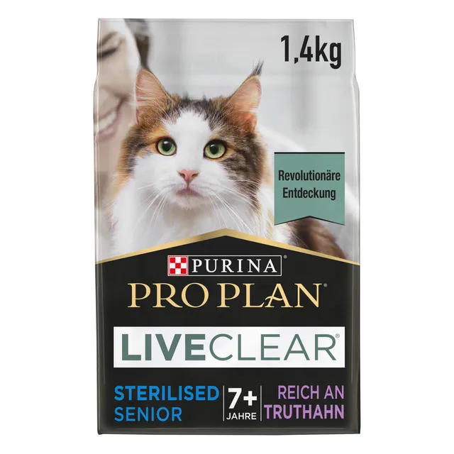 Pro Plan LiveClear Sterilised Senior 7+ Trockenfutter Truthahn 6x1,4kg