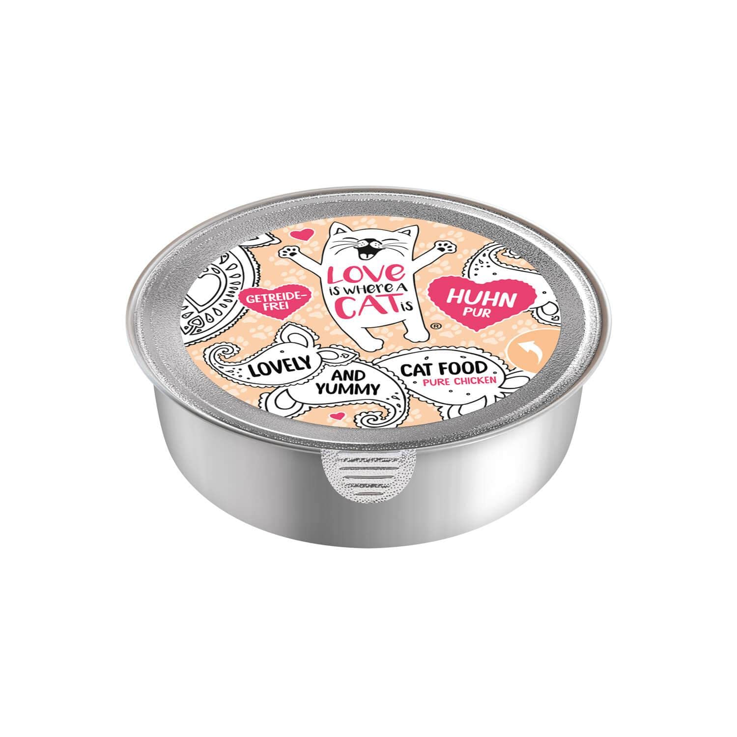 Love is where a cat is Nassfutter Huhn 12x85 g getreidefrei