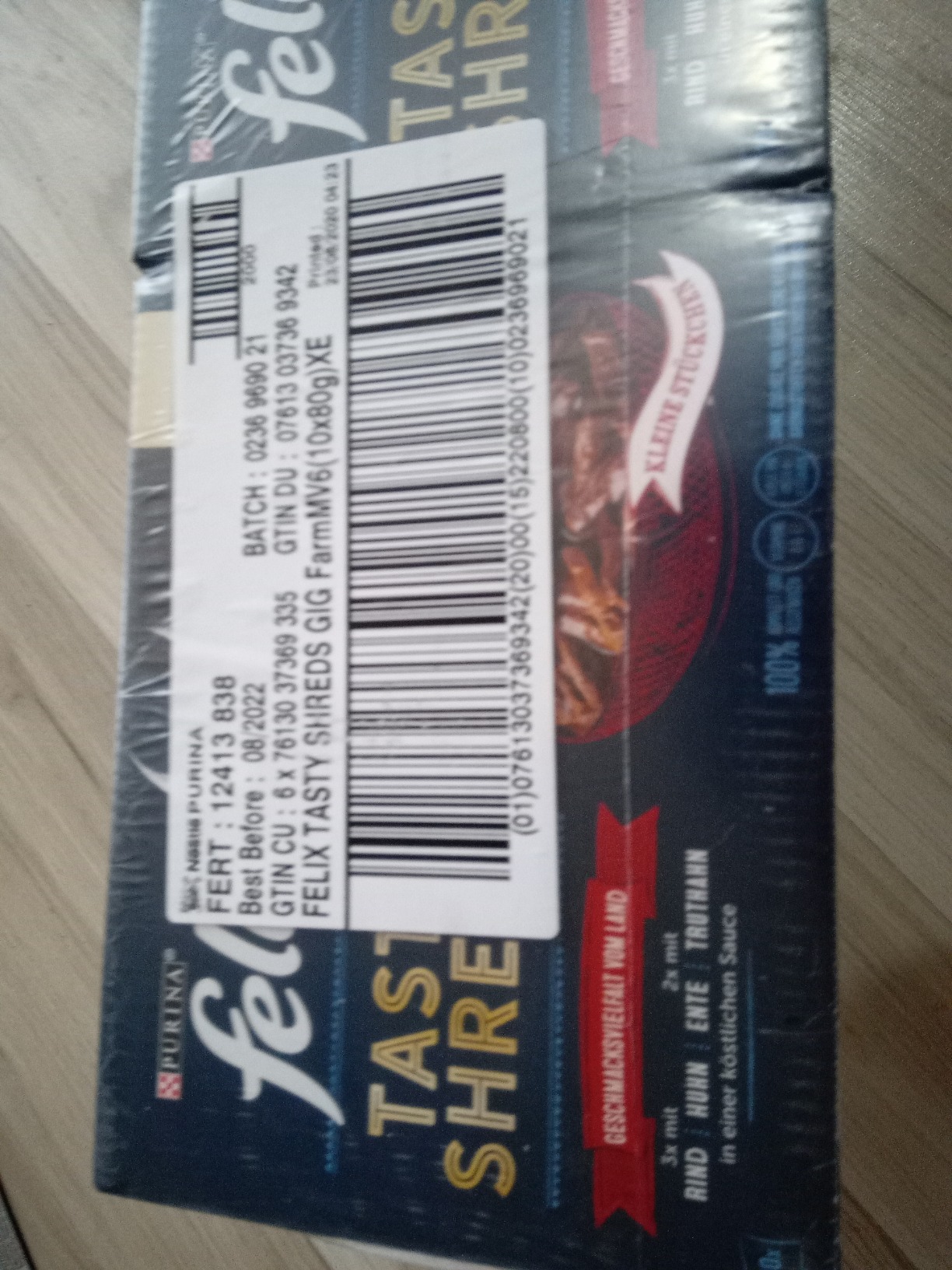 FELIX Tasty Shreds Nassfutter vom Land 60x80g mit Rind