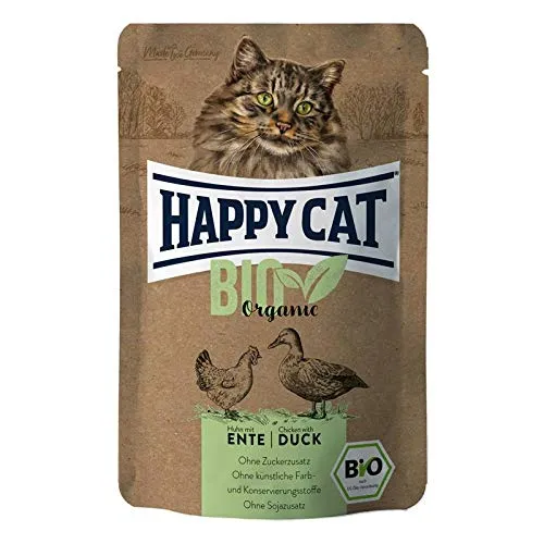 Happy Cat Bio Organic Huhn Ente Nassfutter 12x85g Bio