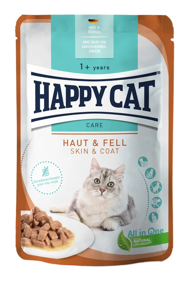 Happy Cat Meat in Sauce Haut & Fell Nassfutter 85 g Geflügel