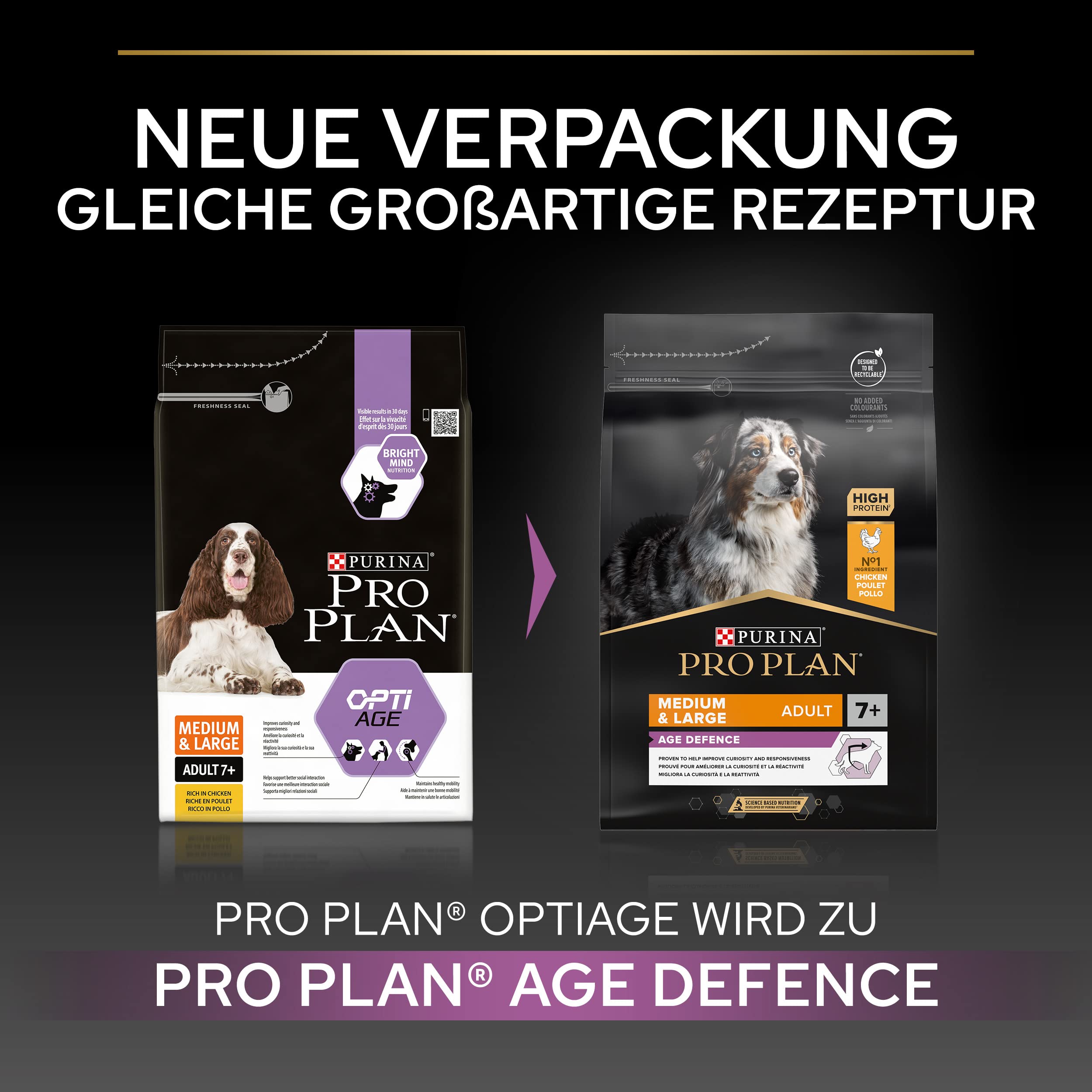PRO PLAN Medium Large Adult 7+ Hundefutter Huhn 12kg trocken