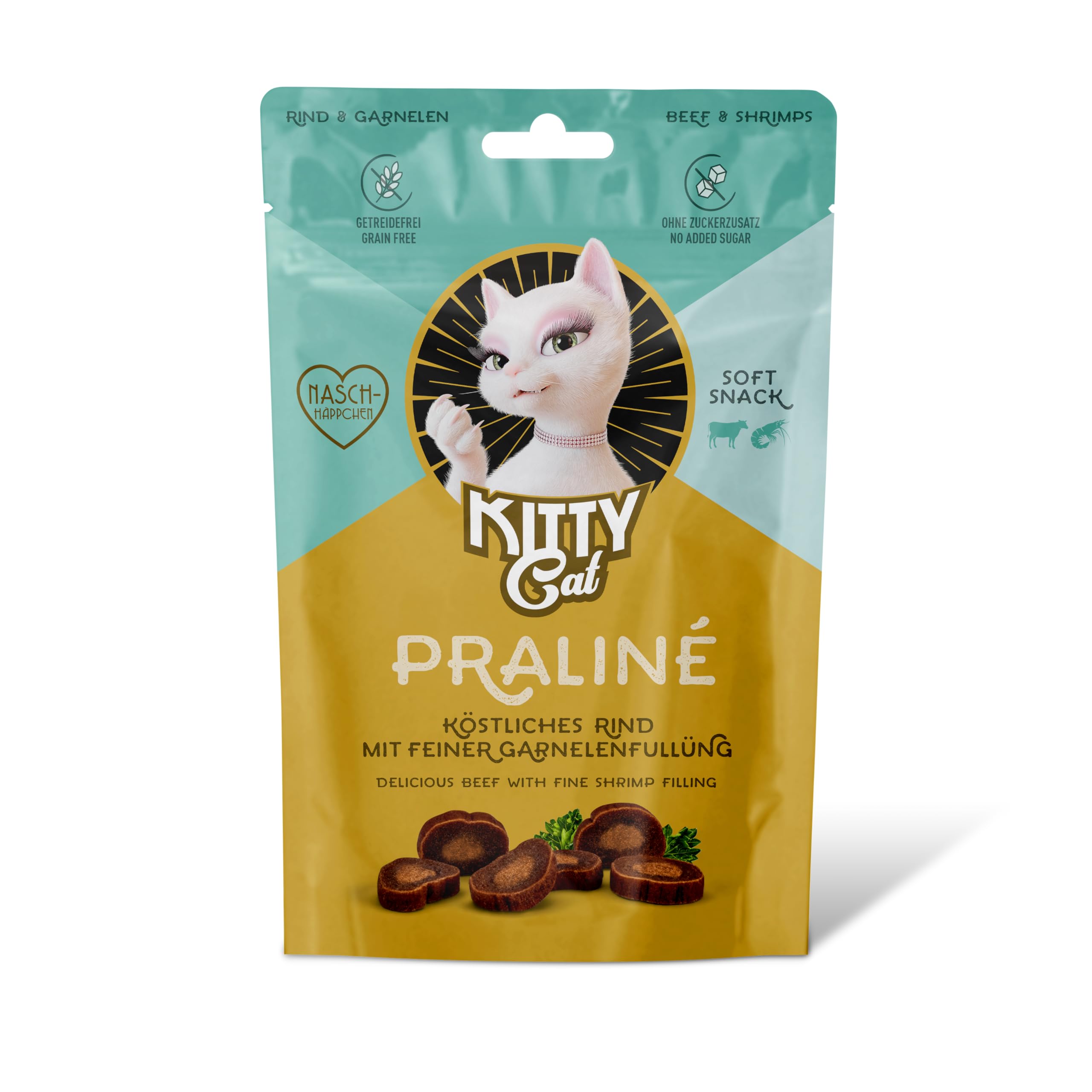 KITTY Cat Snacks Praliné Katzenleckerli Rind & Garnele 50 g