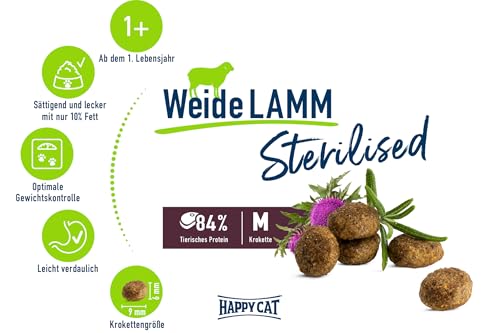 Happy Cat Sterilised Weide-Lamm Trockenfutter 4 kg
