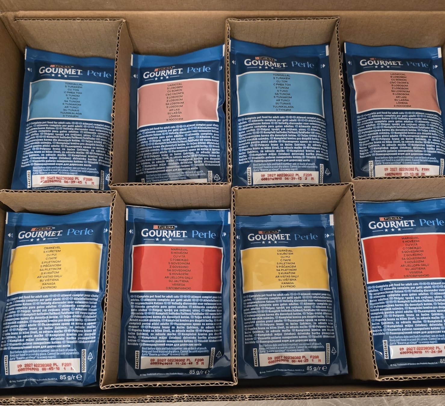 Gourmet Perle Erlesene Streifen Nassfutter Sorten-Mix 60x85 g