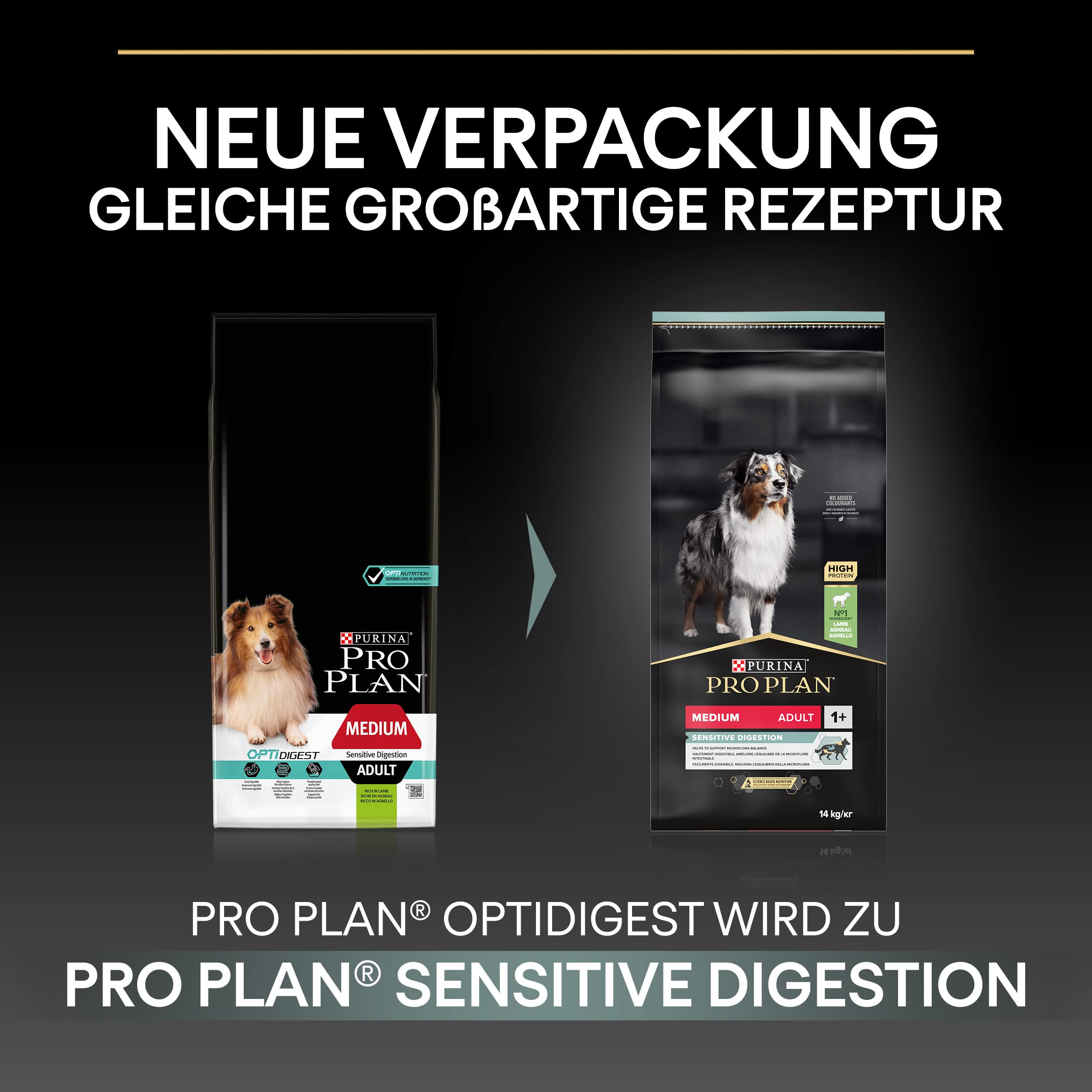 PRO PLAN Medium Adult Sensitive Lamm Trockenfutter 3 kg sensibel