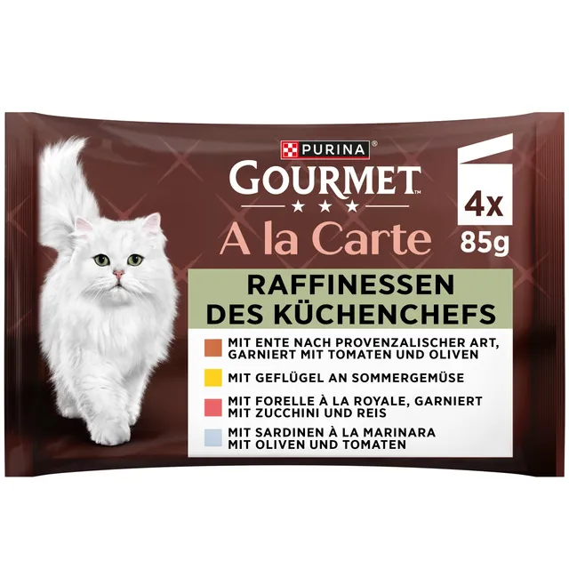 GOURMET Perle Duetto Nassfutter Mix Forelle 48x85g Sauce