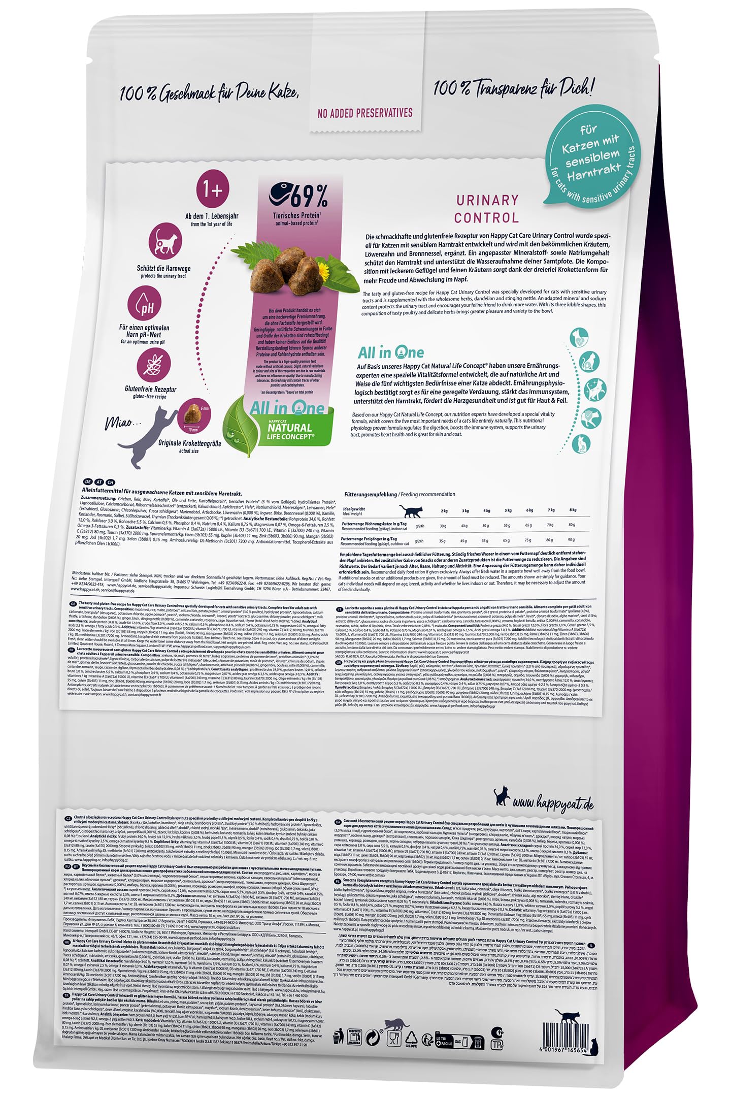 Happy Cat Care Urinary Control M Trockenfutter 10kg glutenfrei