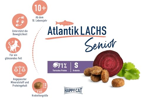 Happy Cat Senior Atlantik Lachs Trockenfutter 4kg Senior ab 8