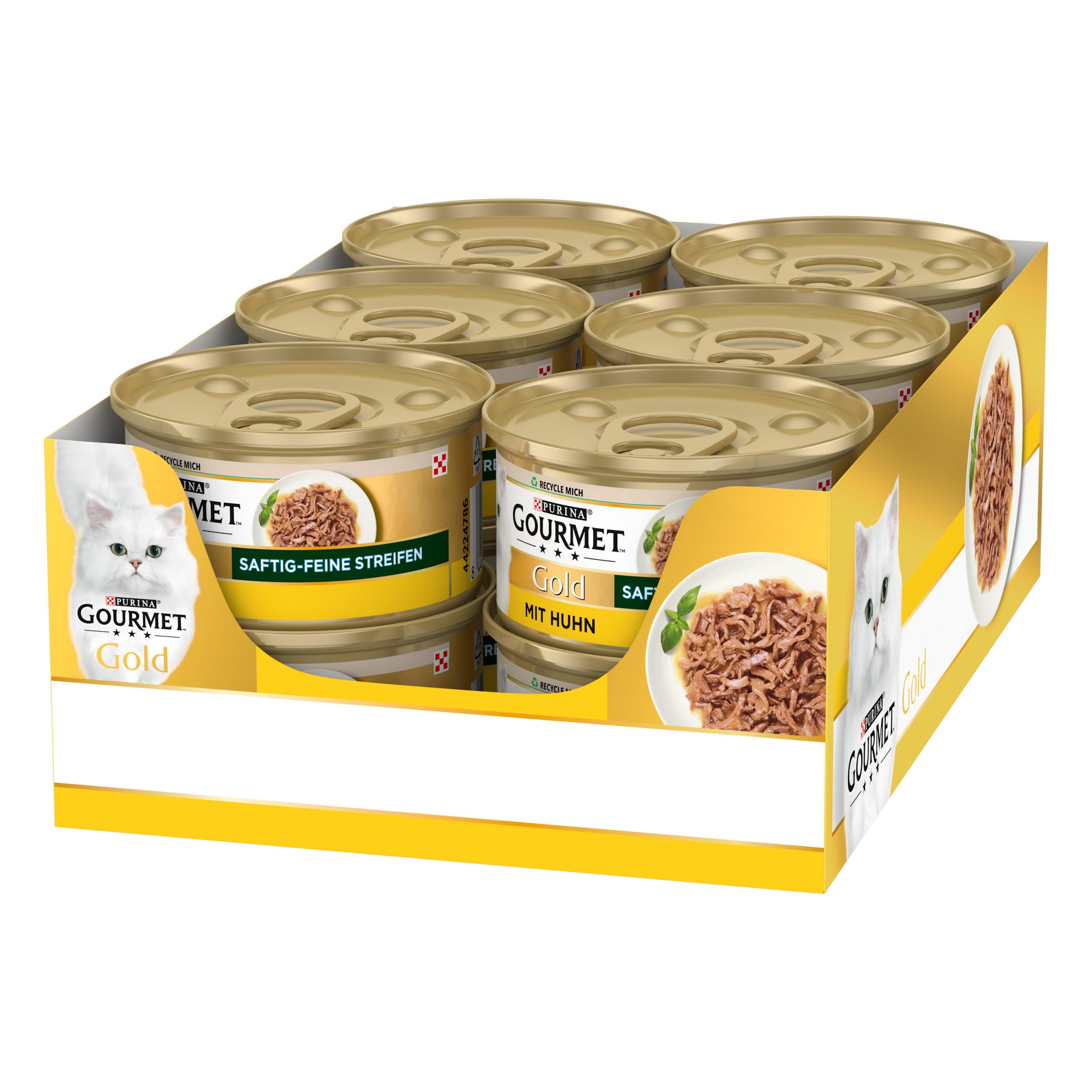 GOURMET Perle Erlesene Streifen Huhn Nassfutter 12x85g Sauce