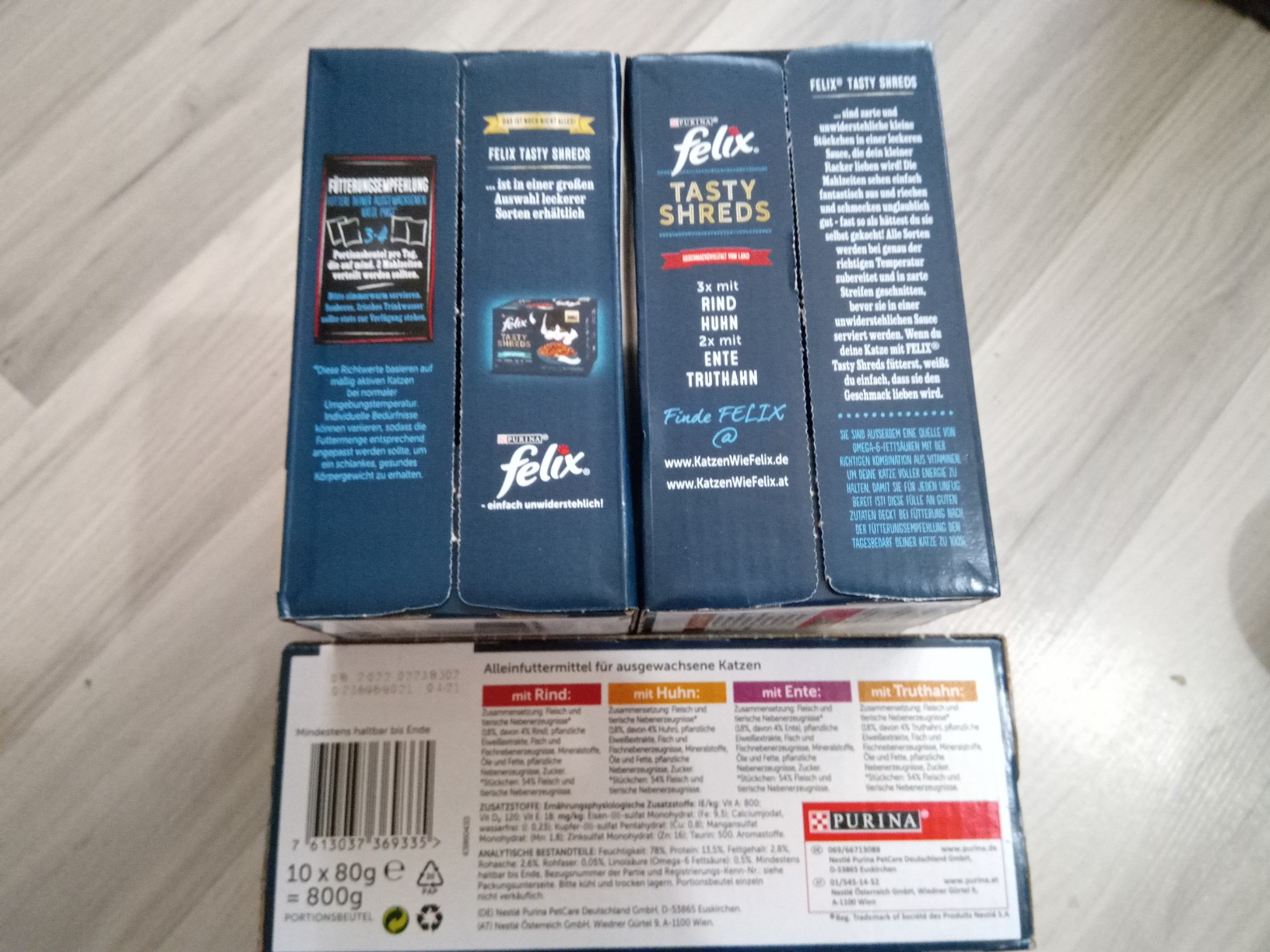 FELIX Tasty Shreds Nassfutter vom Land 60x80g mit Rind