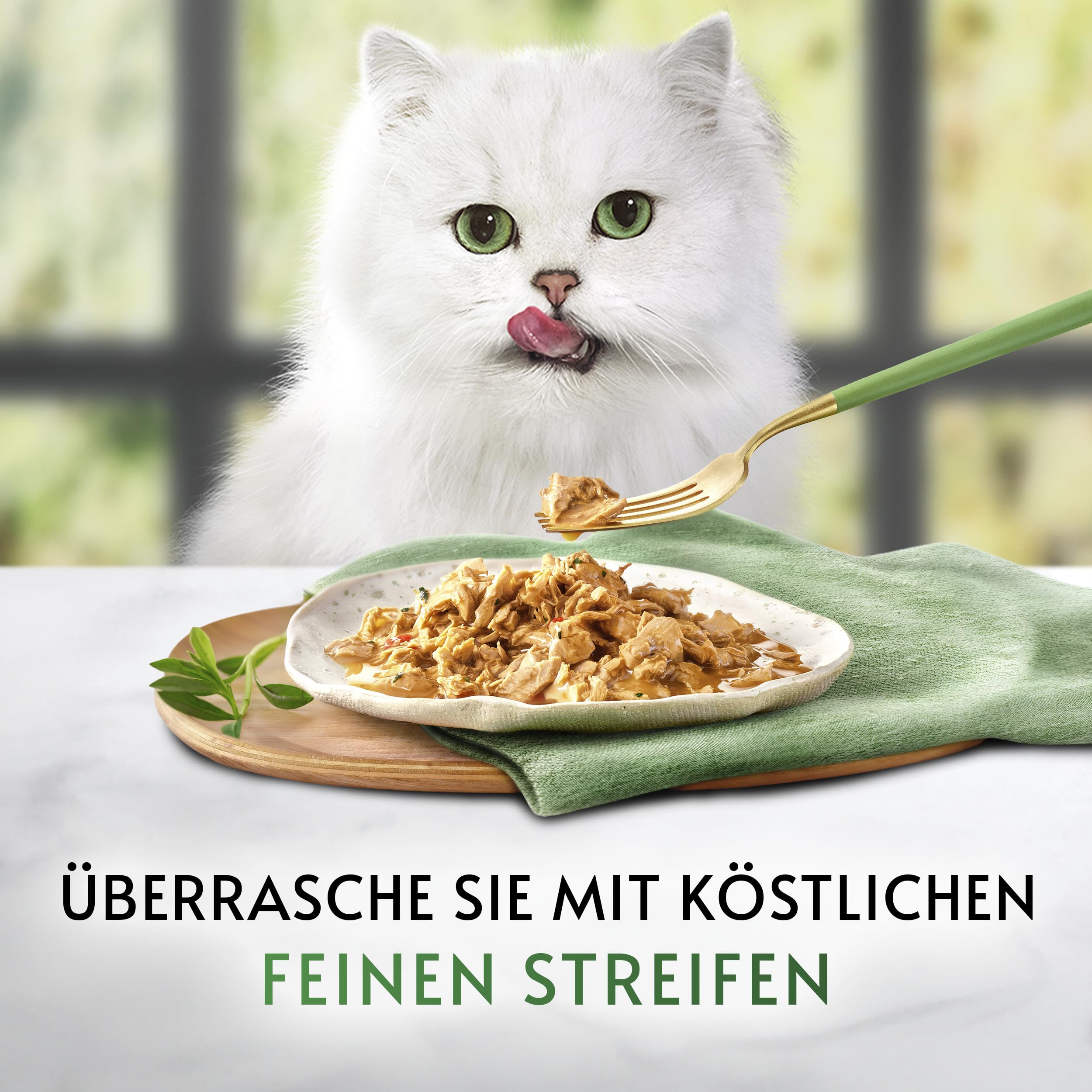 Gourmet Perle Streifen Nassfutter Huhn Truthahn Spinat 48x85g