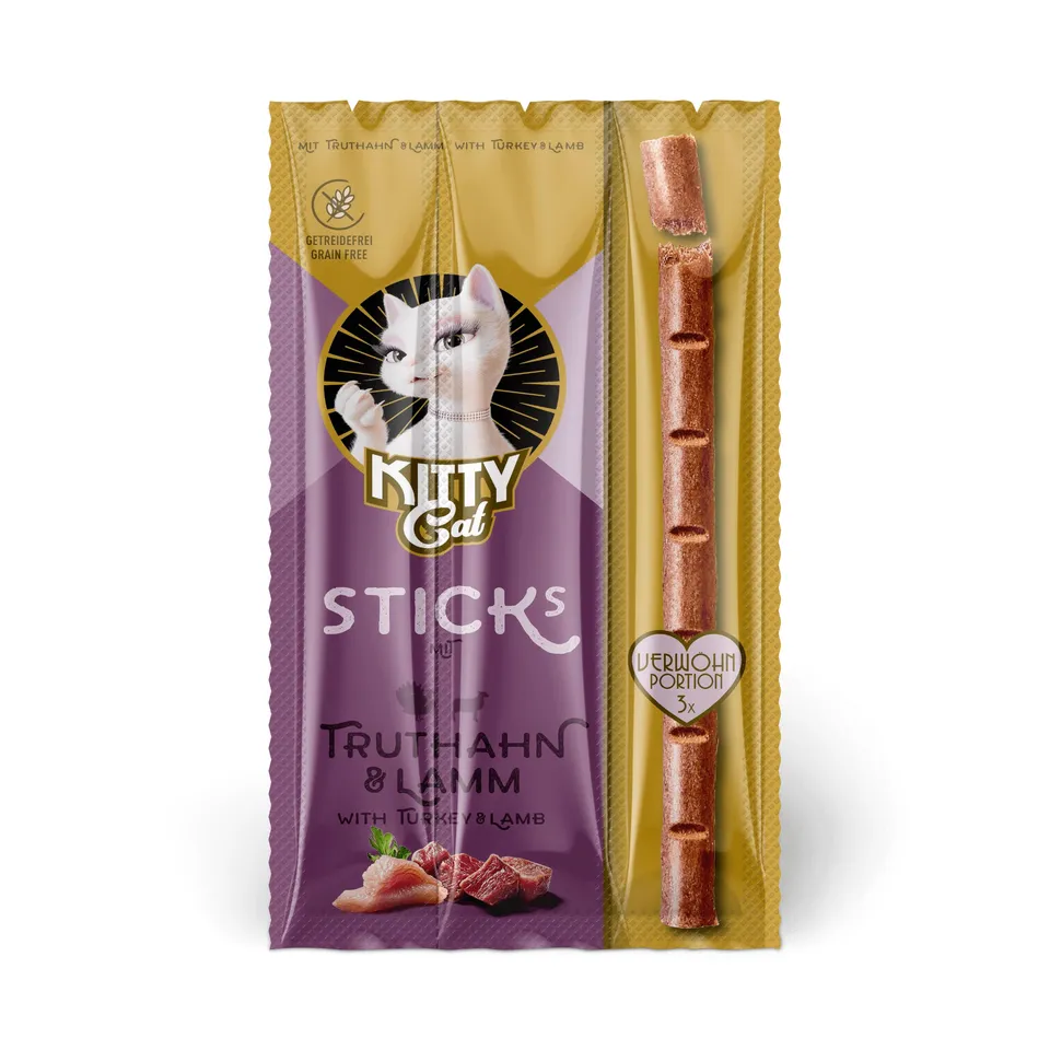 KITTY Cat Snacks Sticks Truthahn Lamm 15g getreidefrei