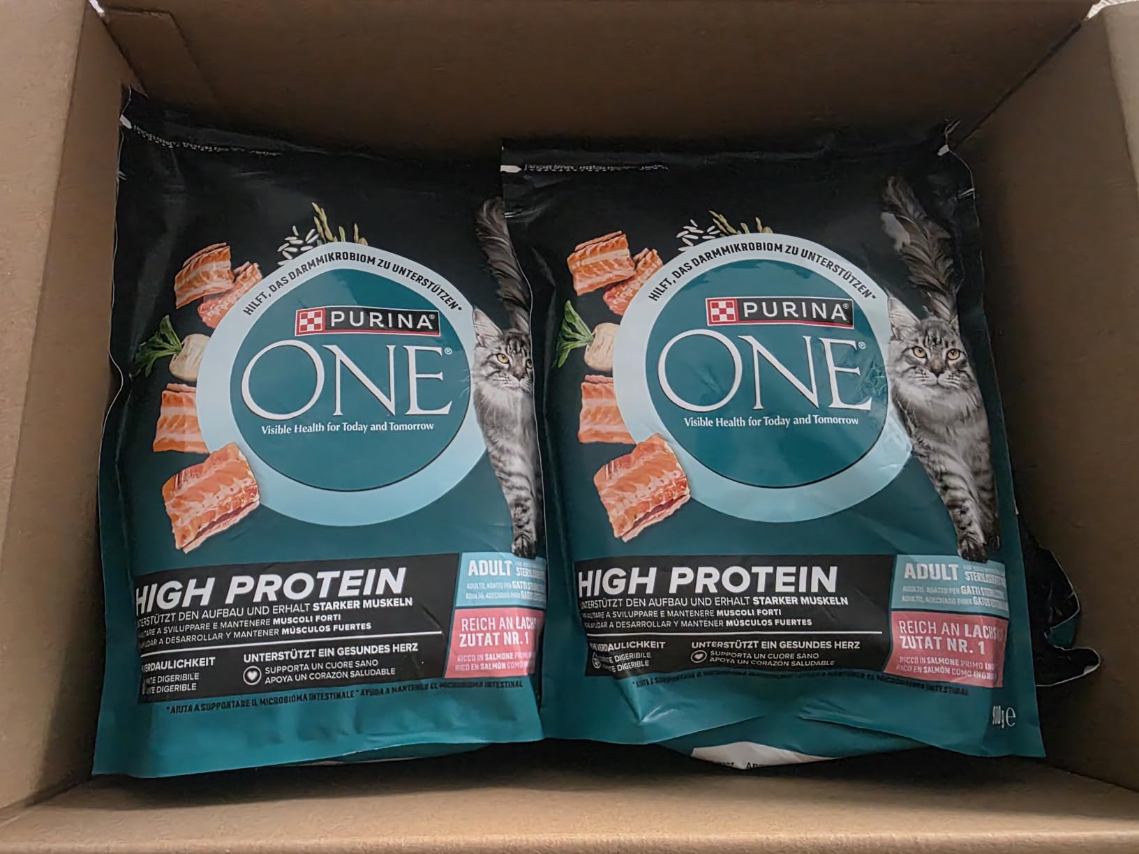 PURINA ONE High Protein Lachs Trockenfutter 6x900 g