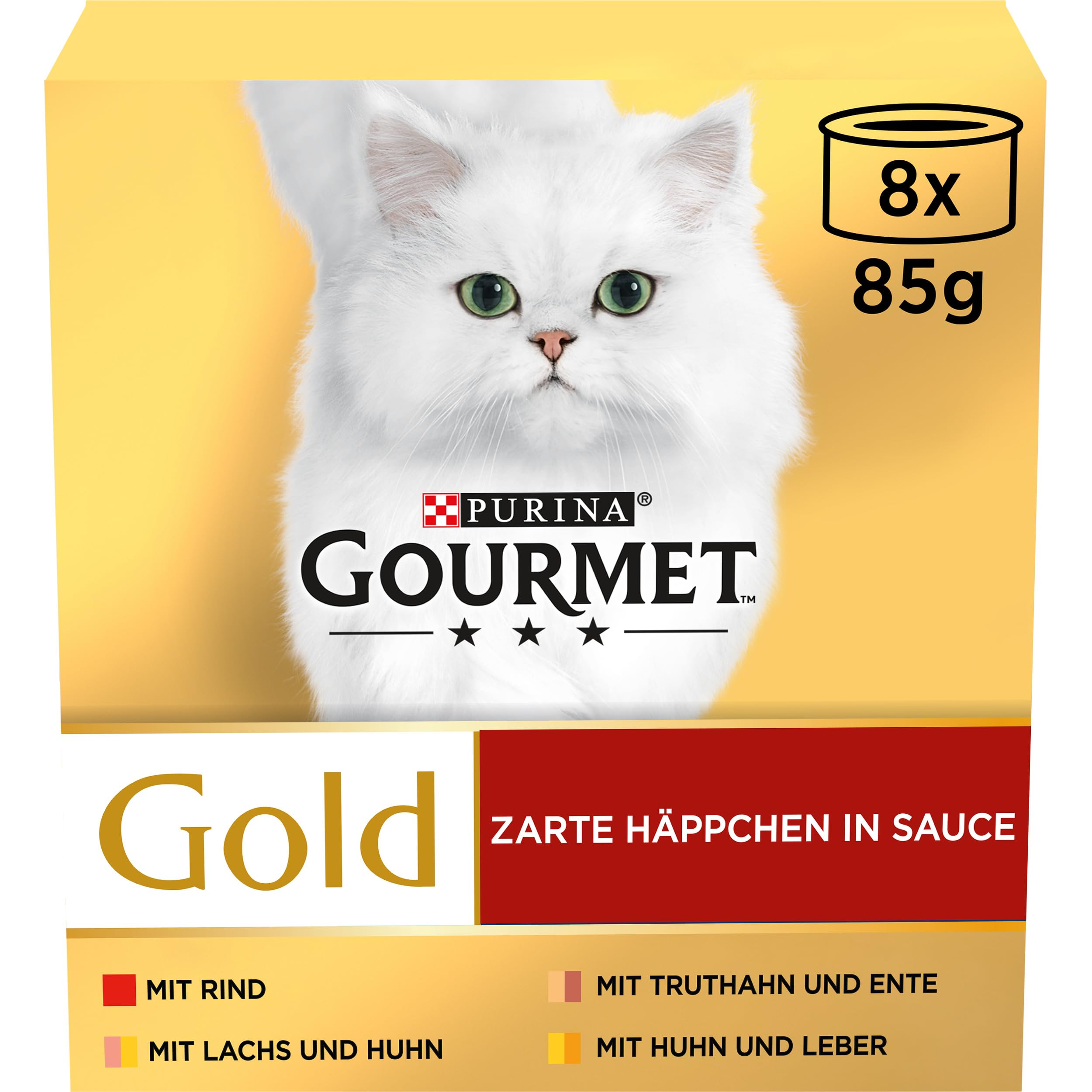 GOURMET Perle Häppchen Sauce Nassfutter Lachs Huhn 12x85g