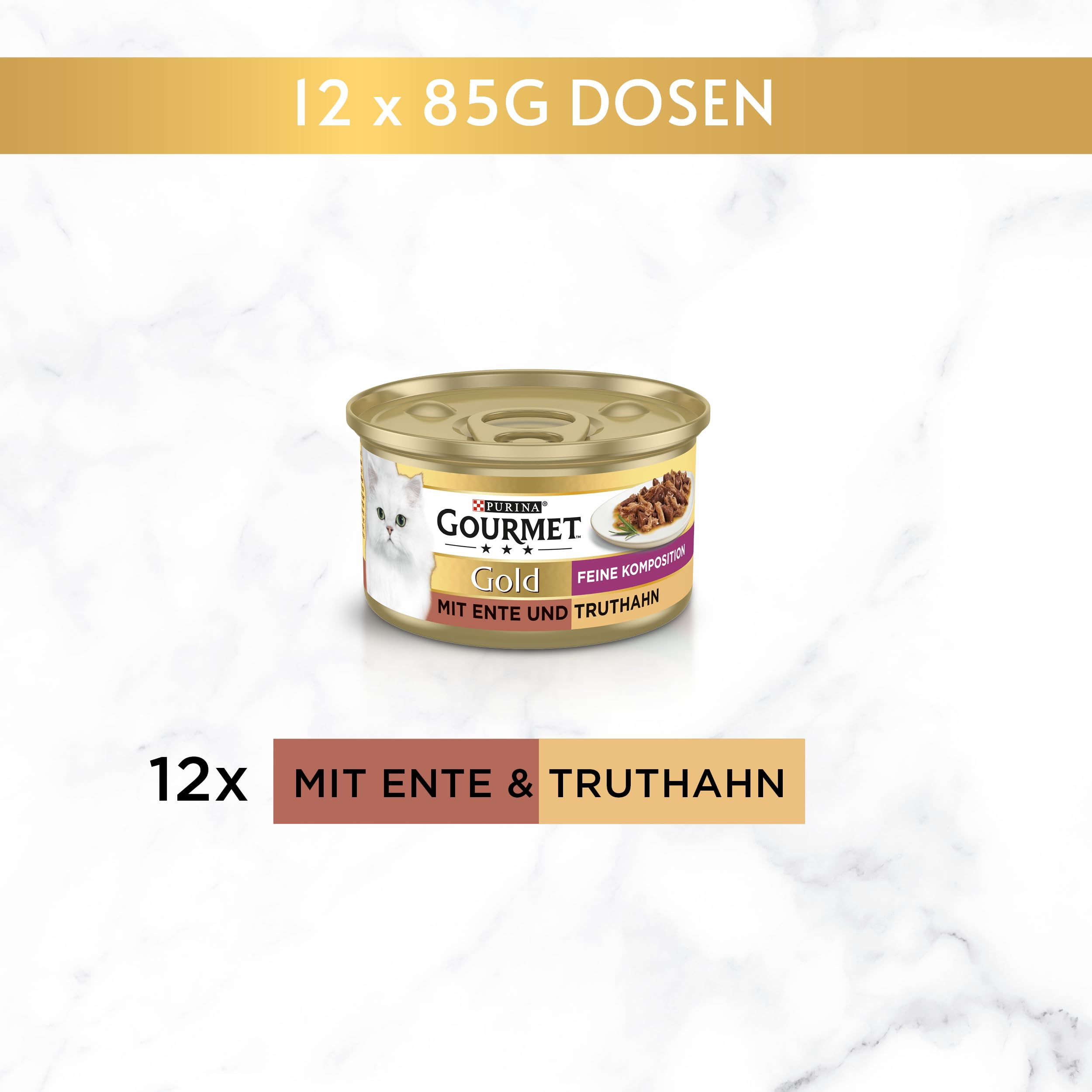 GOURMET Perle Duetto Nassfutter Ente Truthahn 12x85g