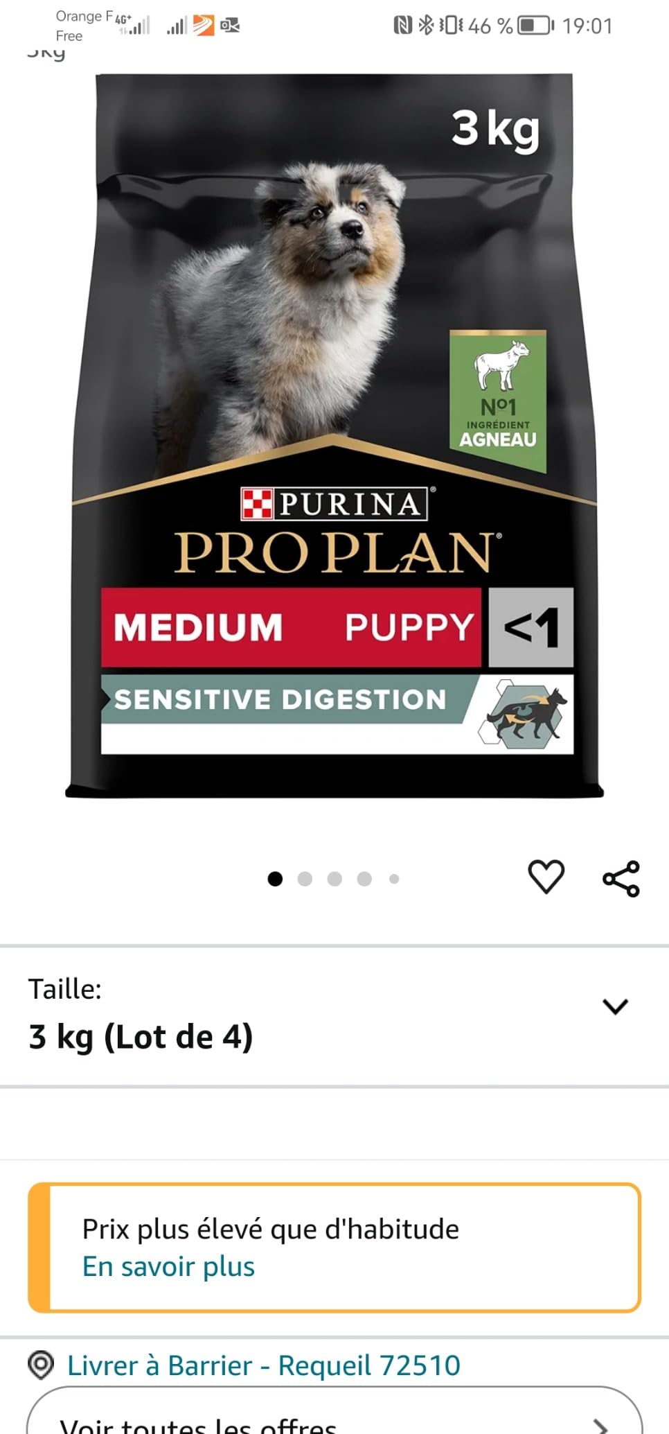 PRO PLAN Medium Puppy Sensitive Lamm Trockenfutter 3 kg Welpen