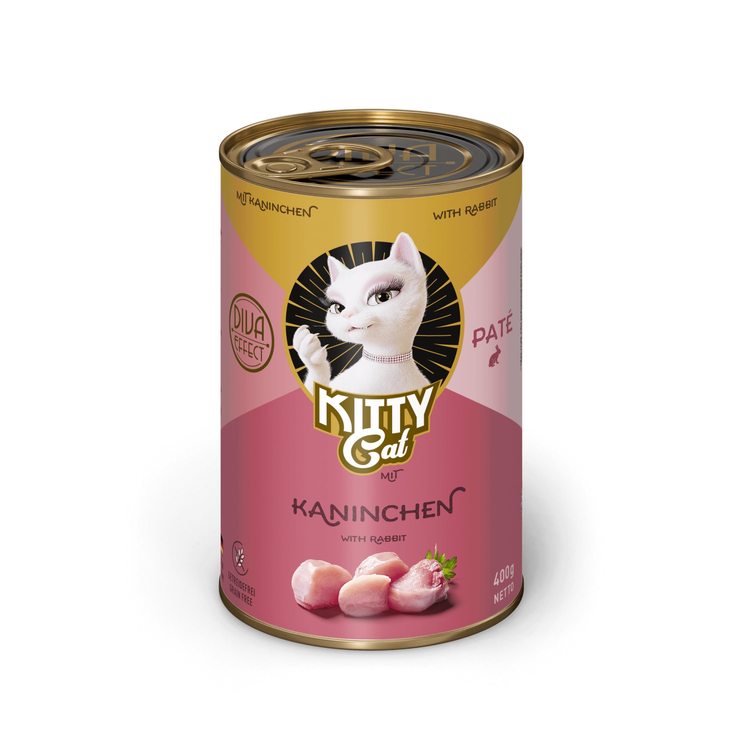 KITTY Cat Nassfutter Paté Kaninchen 6x400g getreidefrei