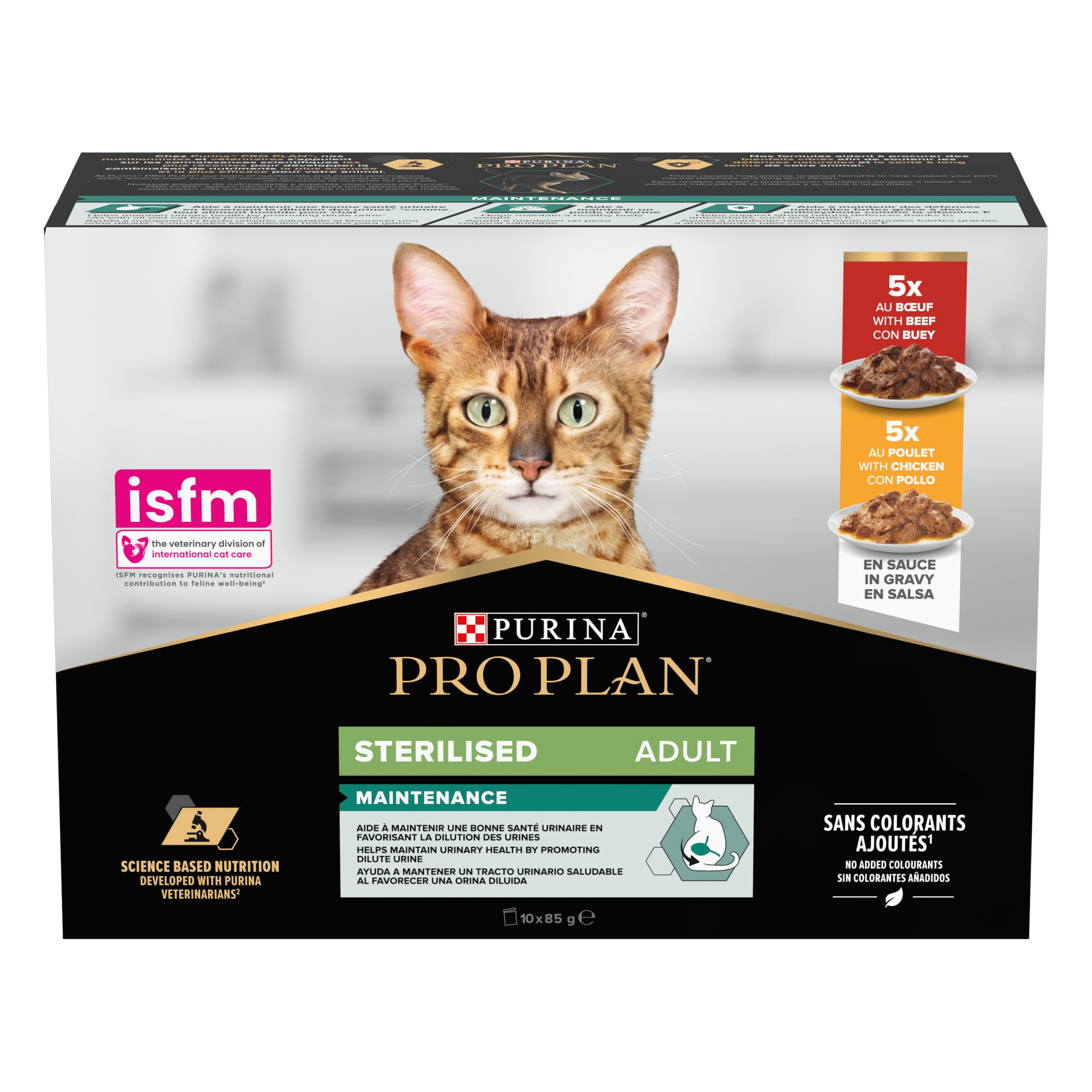PRO PLAN Sterilised Rind-Huhn Nassfutter 10x85g in Sauce