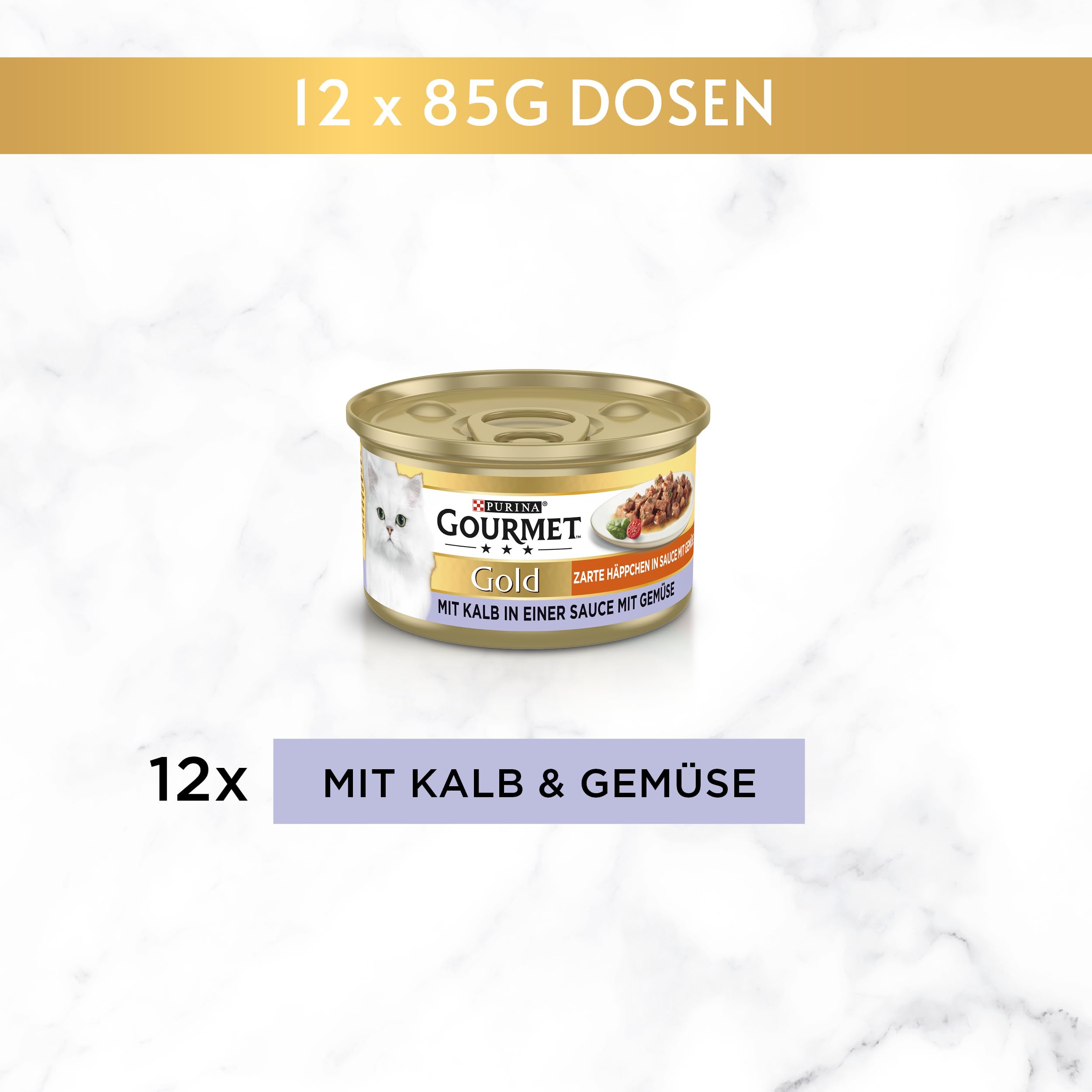 GOURMET Perle Genuss Sauce Nassfutter Kalb Gemüse 12x85g