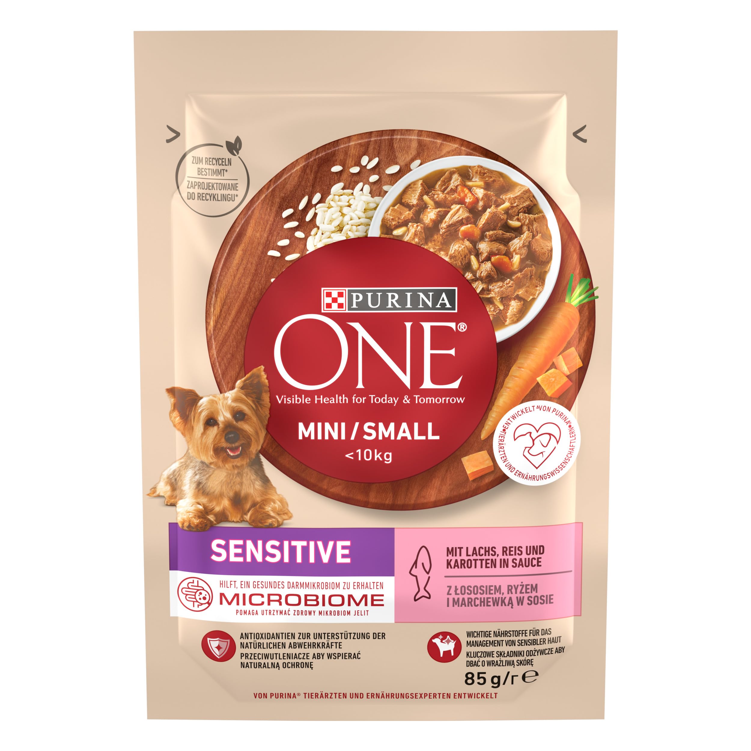 Purina One Mini Small Delicate Trockenfutter Lachs 8x800 g