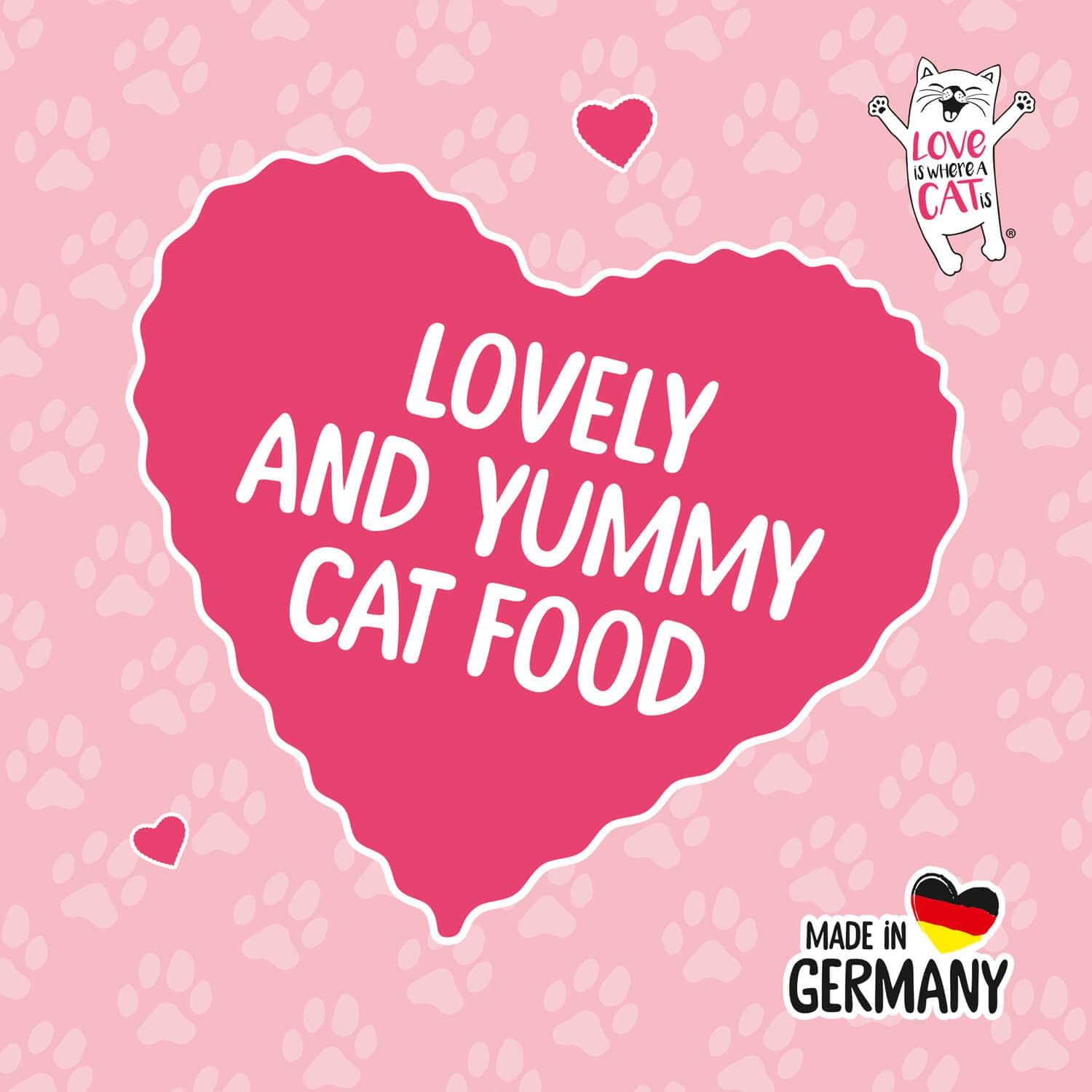Love is where a cat is Dosen Huhn Kaninchen Nassfutter 6x200g