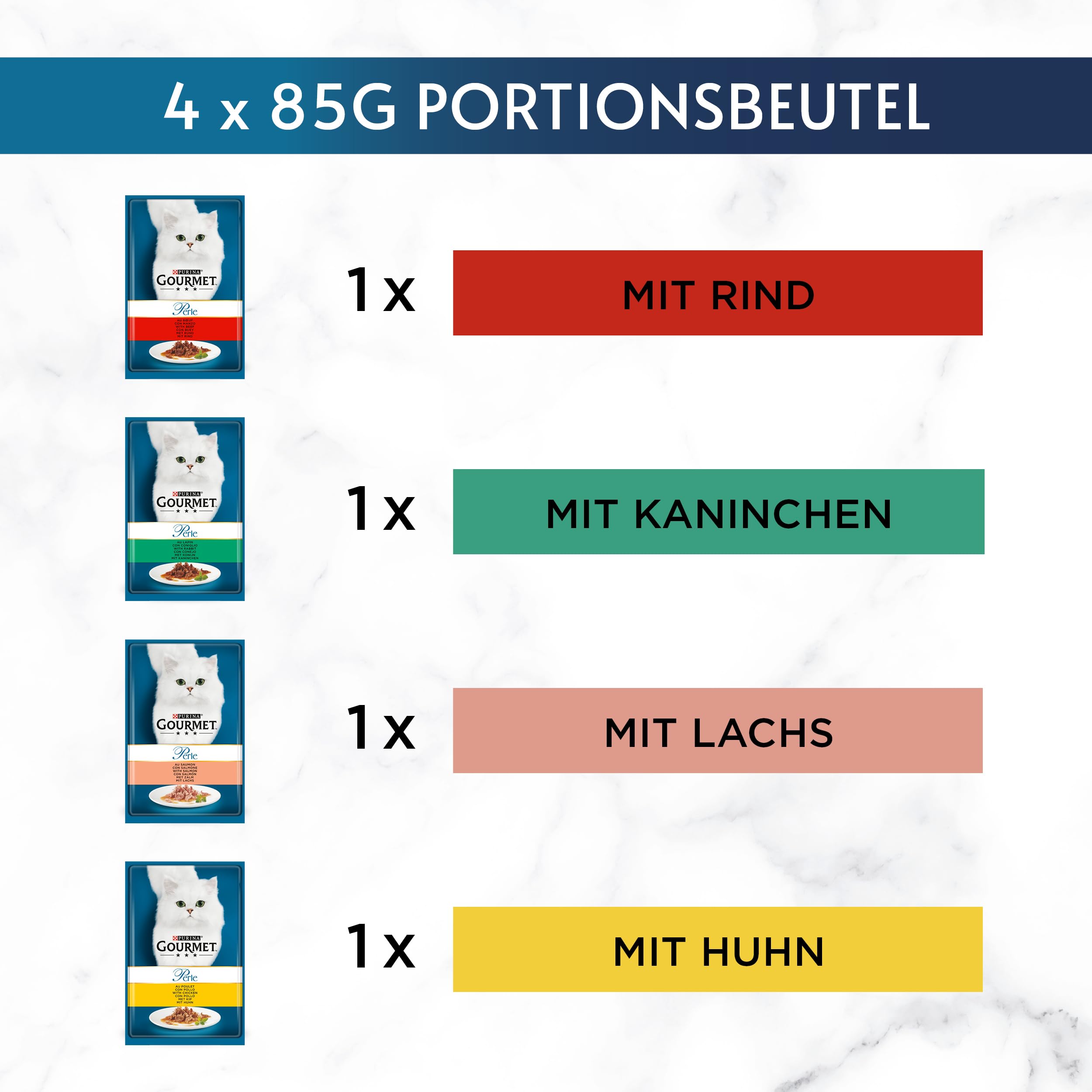 GOURMET Perle Erlesene Streifen Nassfutter Lachs 48x85g Sauce