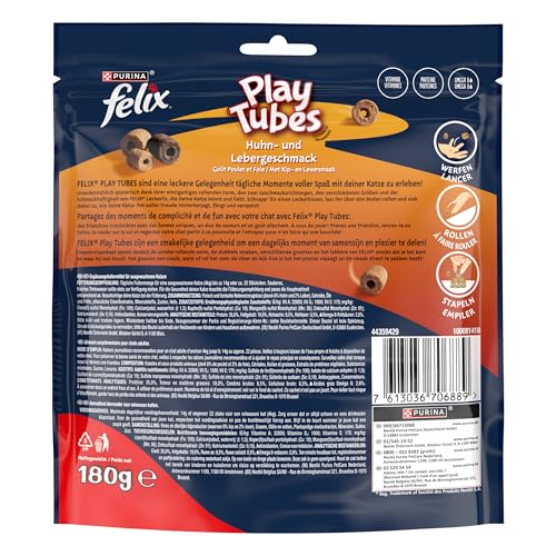 Felix Play Tubes Leckerli Huhn-Leber 5x180 g