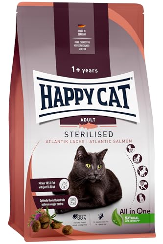 Happy Cat Sterilised Atlantik-Lachs Trockenfutter 4 kg fettarm