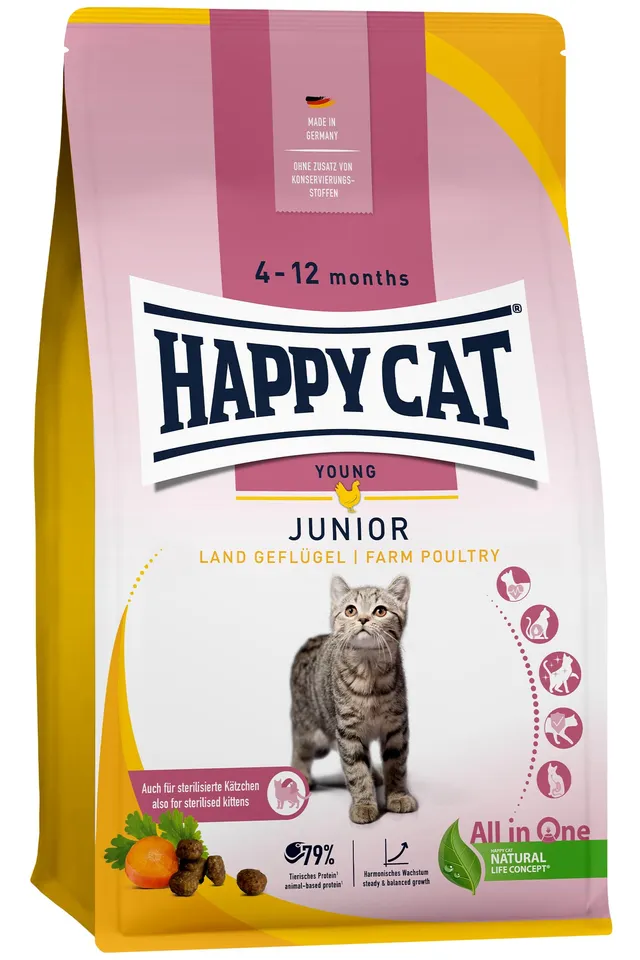 Happy Cat Young Junior Geflügel Trockenfutter 300g für Kitten