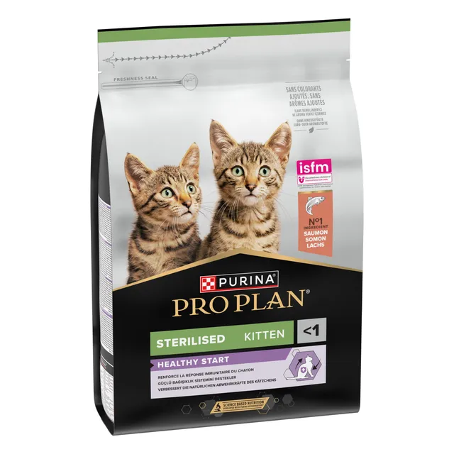 PRO PLAN Sterilised Kitten Trockenfutter Lachs 4x3kg Kolostrum