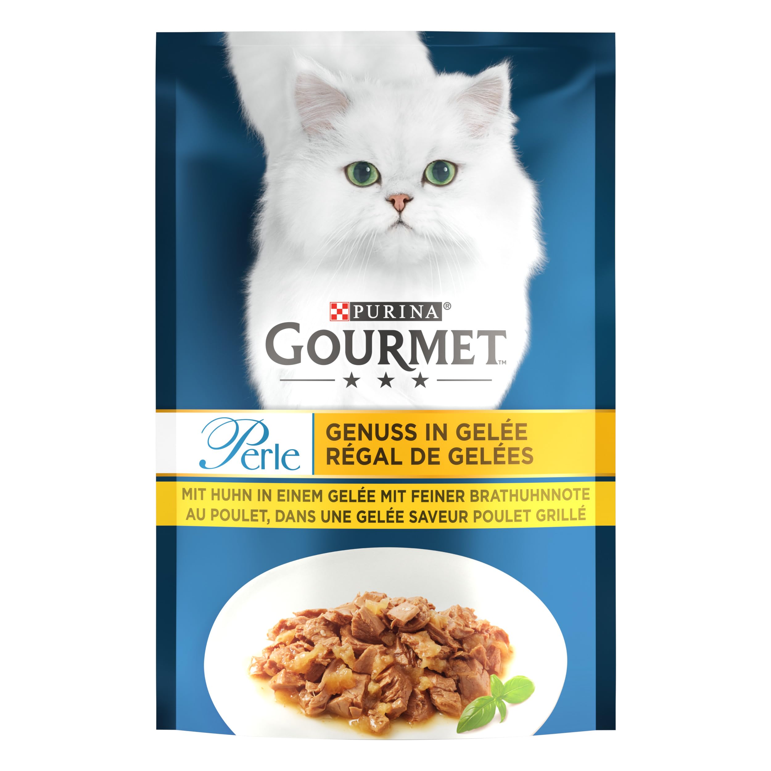 GOURMET Perle Genuss Gelee Nassfutter Huhn 26x85g Auswahl