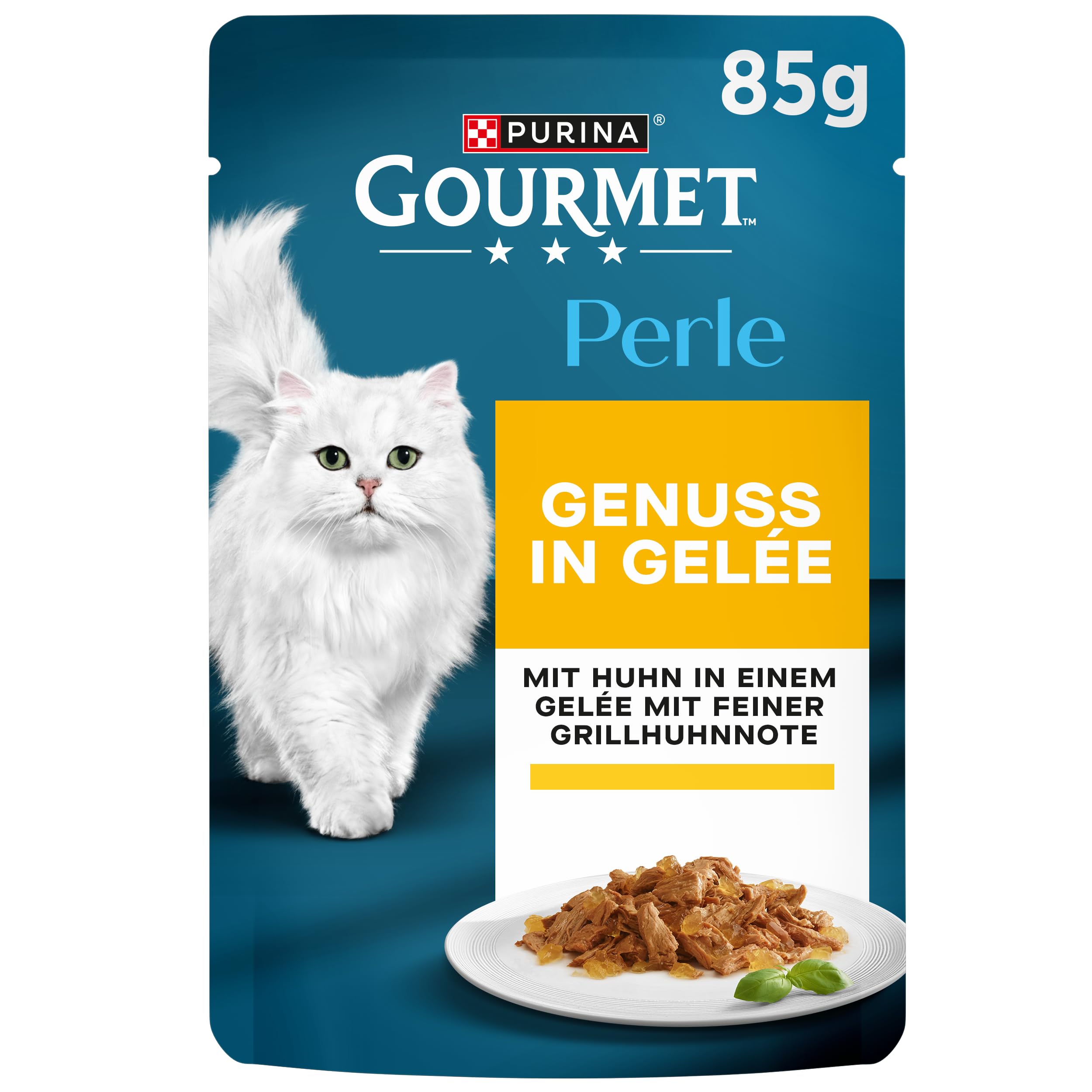 GOURMET Perle Genuss Gelee Nassfutter Huhn 26x85g Auswahl