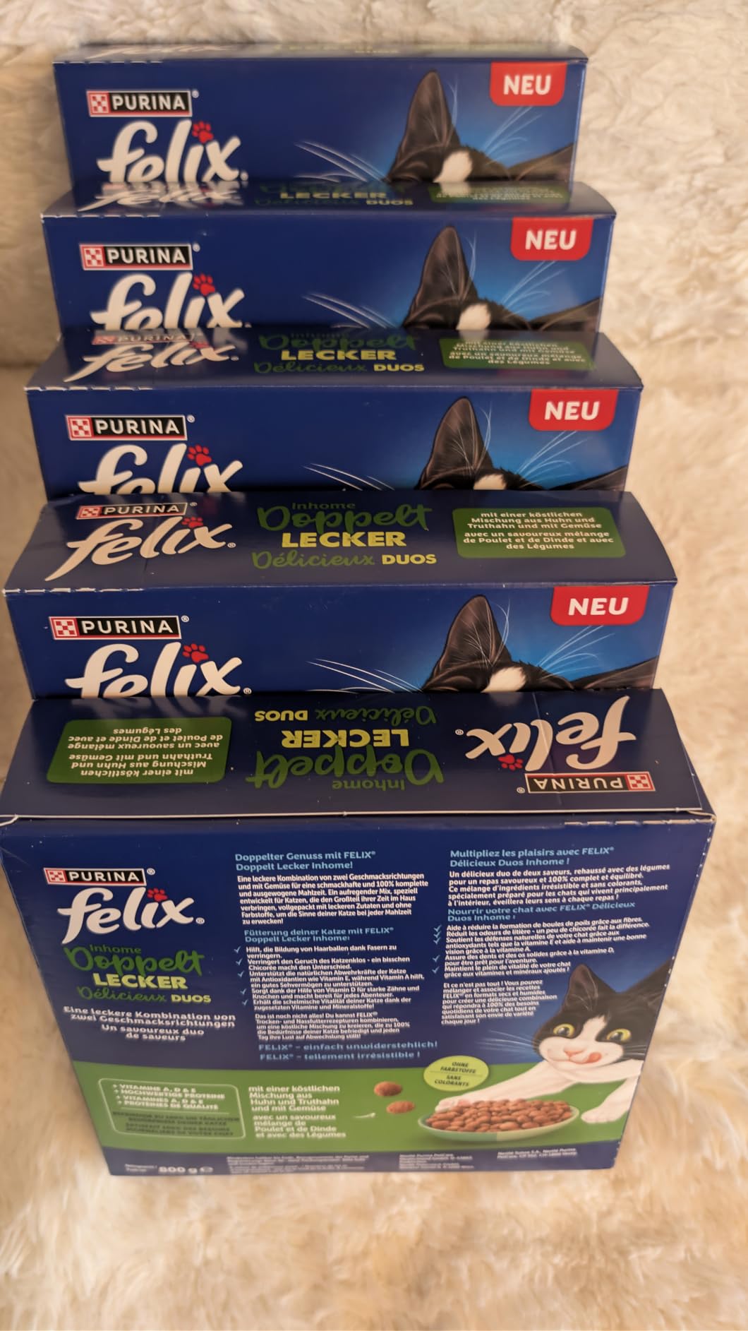 Felix Doppelt Lecker Inhome Huhn Trockenfutter 5x800 g