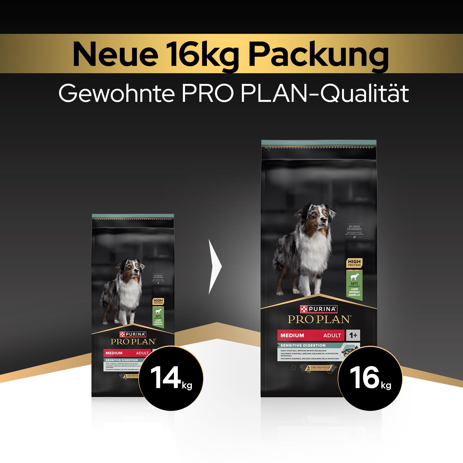 PRO PLAN Medium Large Adult 7+ Lamm Trockenfutter 16kg Senior