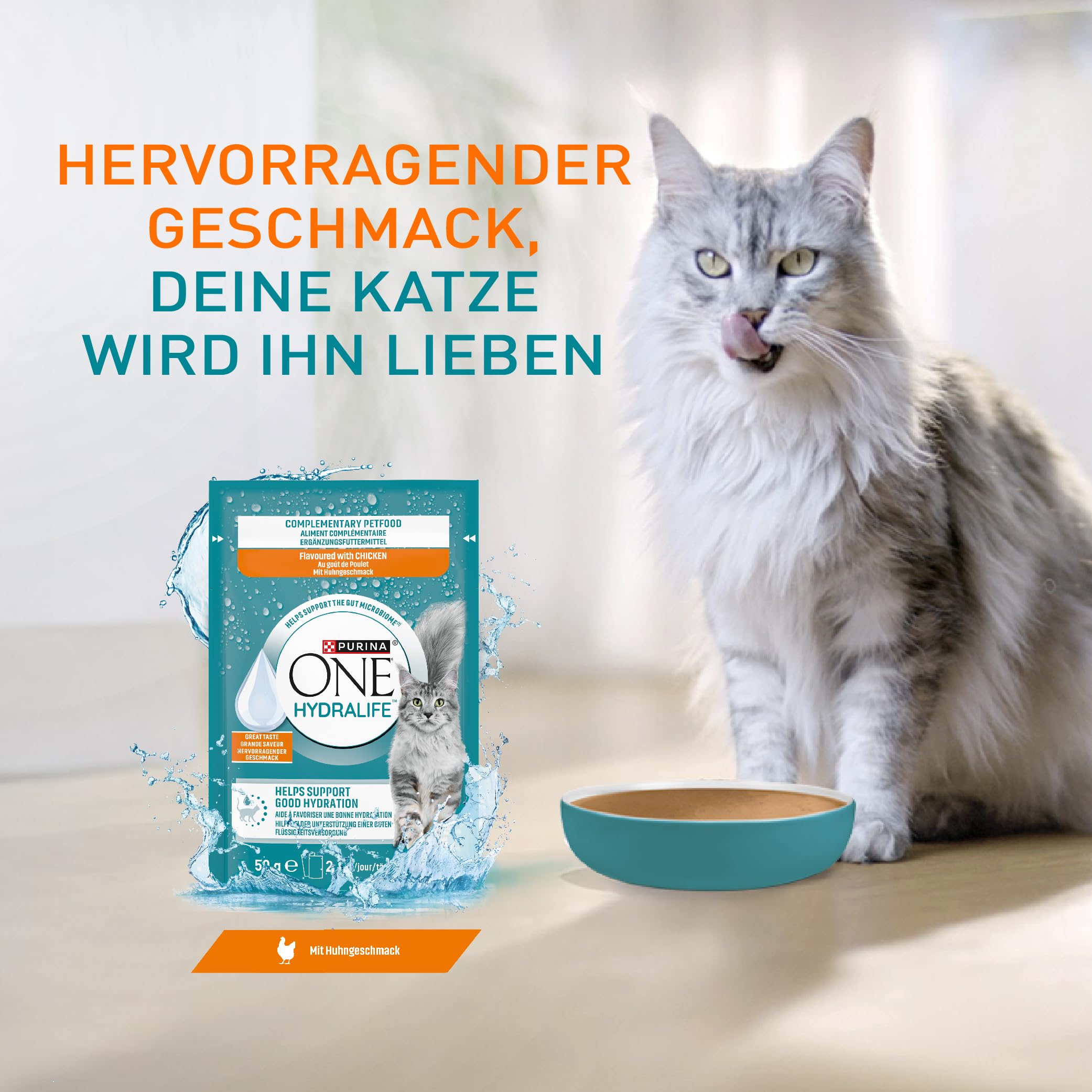 PURINA ONE Hydralife Nassfutter Huhn 48x50g Flüssigkeit
